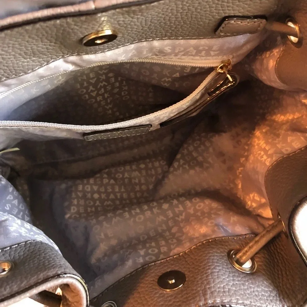 Kate Spade Grey Leather Backpack